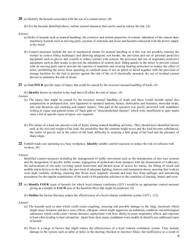 nebosh igc 2 question paper 2018 Igc 2 additional important questions